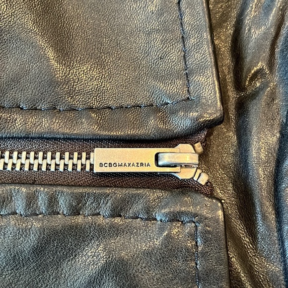 BCBGMaxAzria Black Leather Jacket.  Size Small - Picture 12 of 12